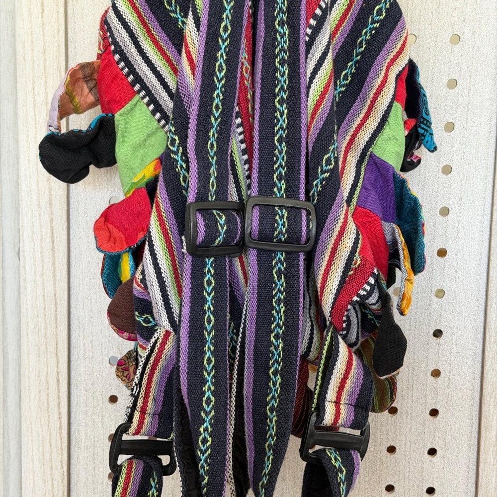 Handcrafted Multicolor Patchwork Owl Backpack - Women's Boho Backpack - Picture 4 of 7
